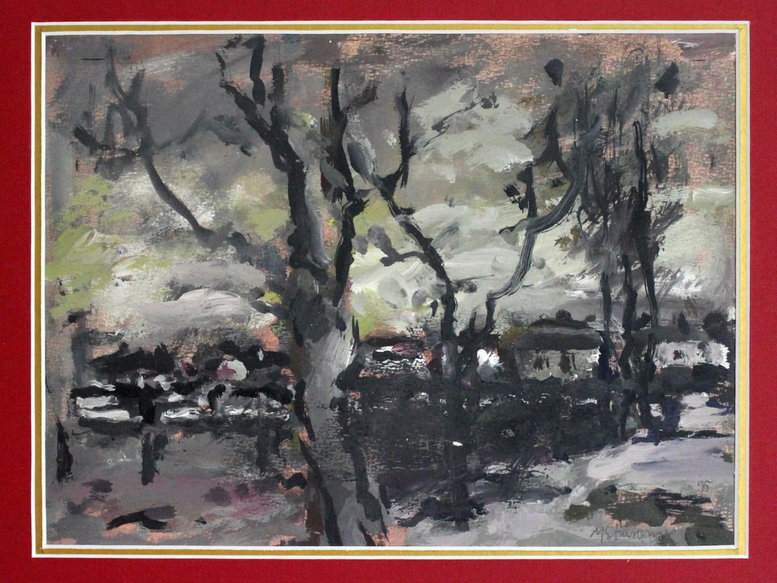 Día nublado - Siglo XXI, Pintura al óleo, Figurativo, Paisaje, Colores apagados - Painting de Magdalena Spasowicz