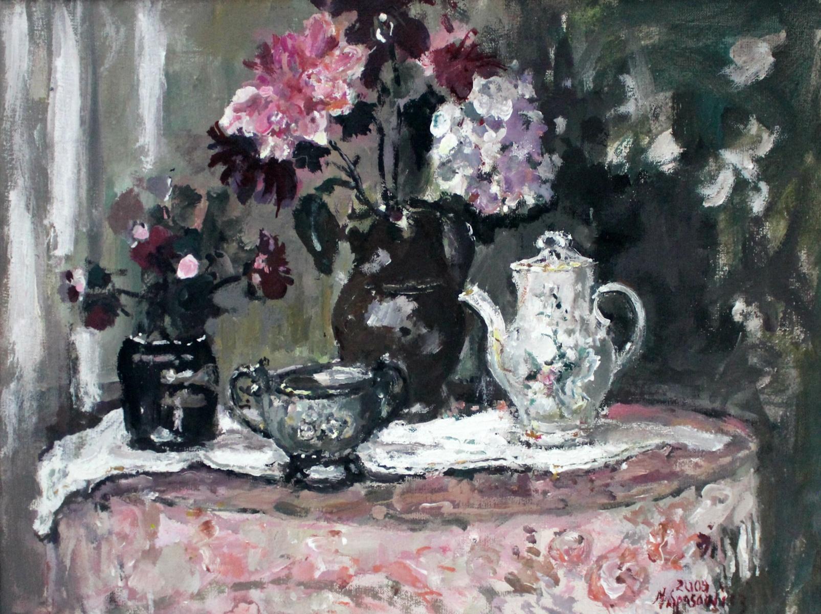 Still Life - Oil Painting, Flowers, Floral, Figurative, Post-Impressionist