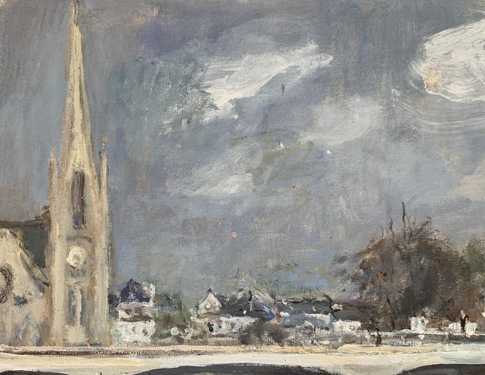 Strasburg. Óleo sobre cartón, Figurativo, Arquitectura, Arte polaco - Painting de Magdalena Spasowicz