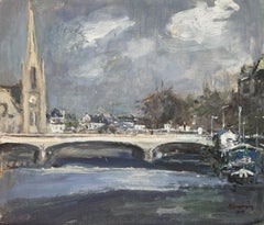 Strasburg. Óleo sobre cartón, Figurativo, Arquitectura, Arte polaco