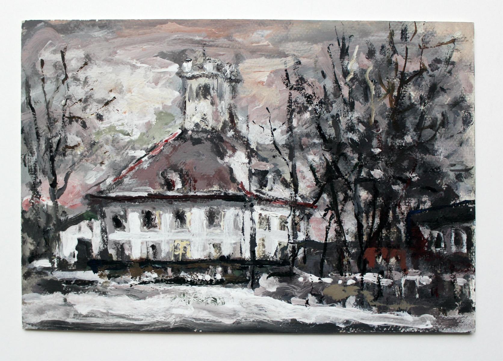 Suburbs - XXI century, Oil on canvas, Figurative, Landscape - Painting by Magdalena Spasowicz