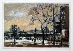 The New Town - XXIe siècle, Huile sur toile, Figuratif, Paysage