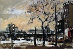 The New Town - XXI century, Oil on canvas, Figurative, Landscape