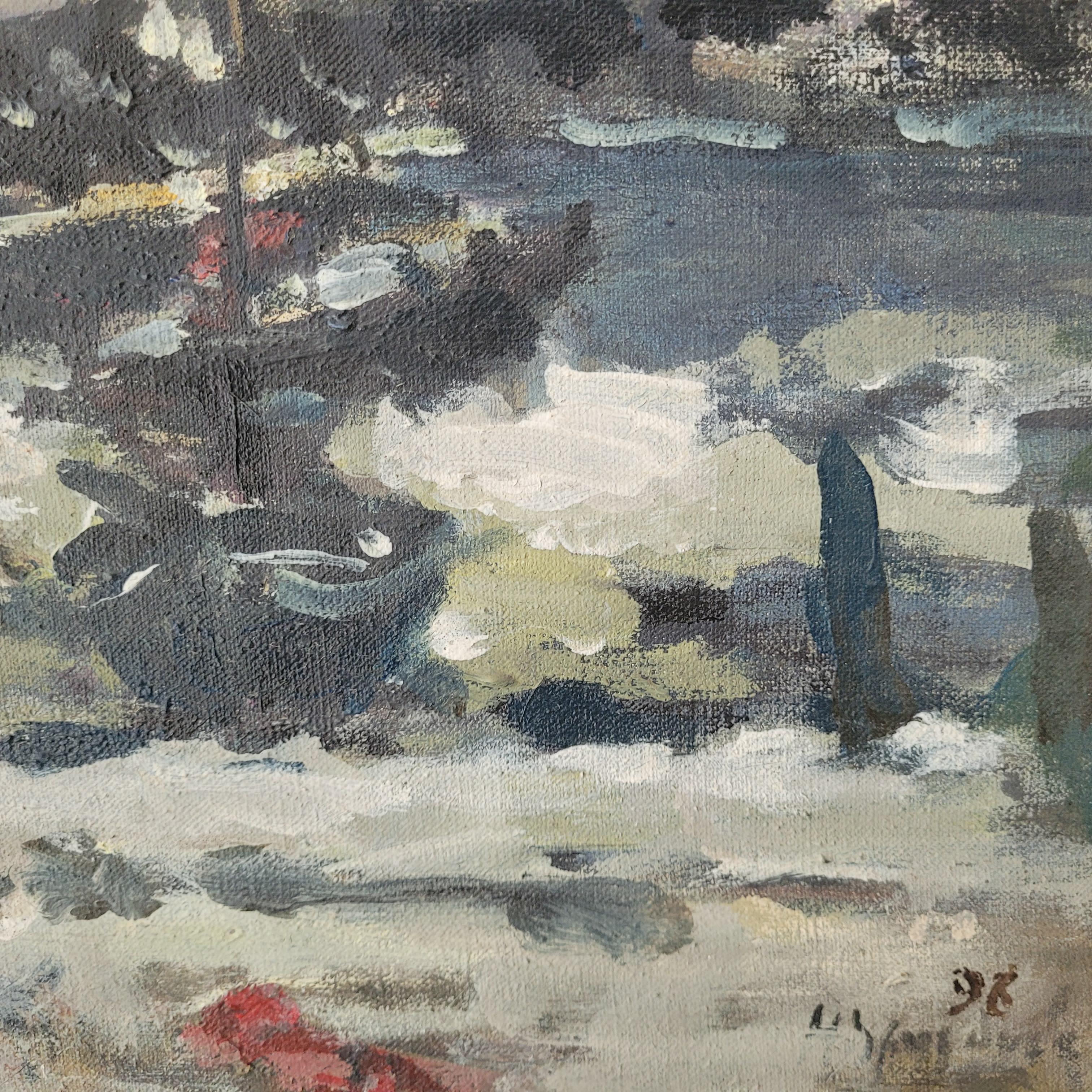 La mer, les bateaux Huile sur toile, figuratif, paysage, marine, artiste polonais en vente 1