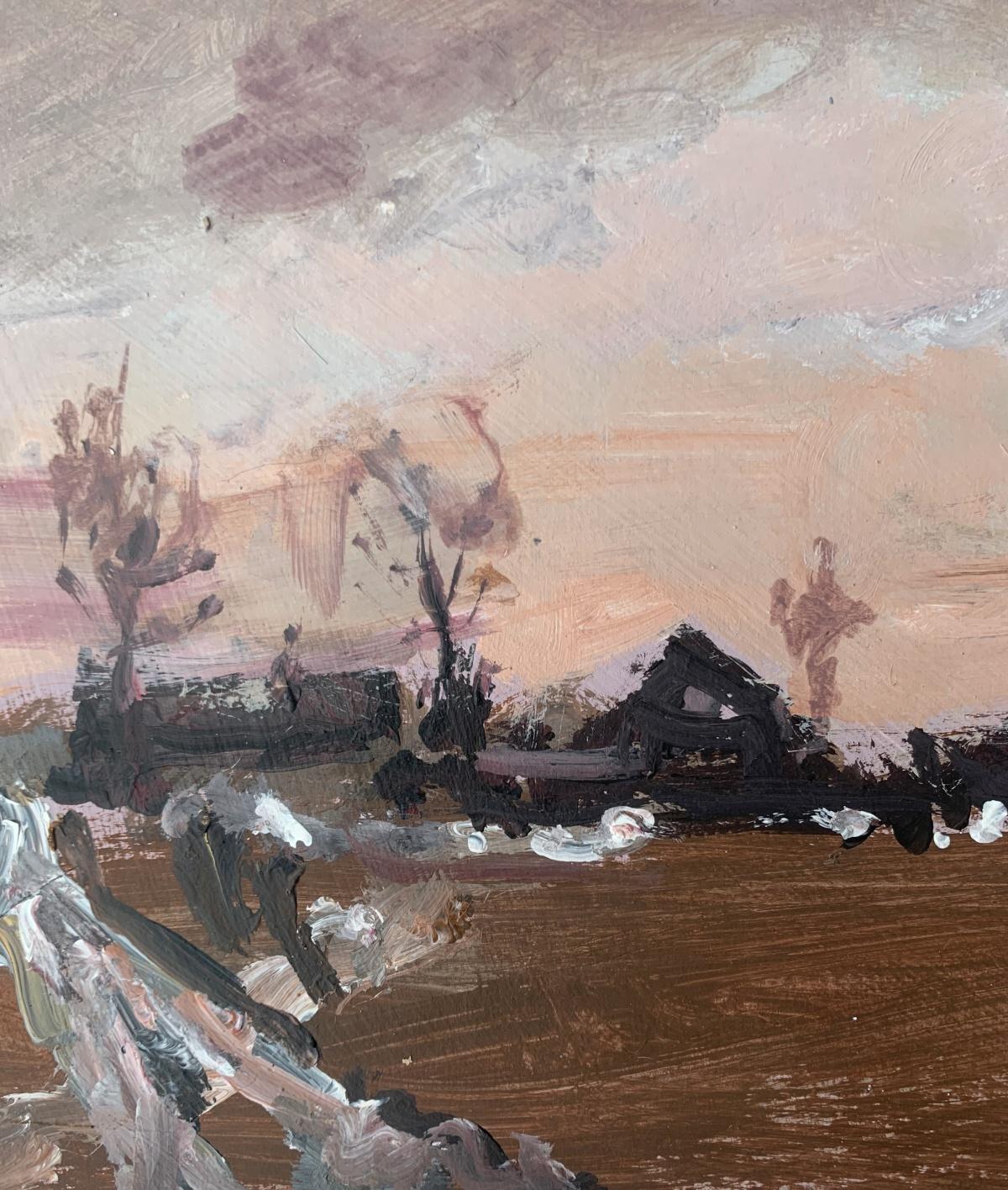 Sin título. Óleo sobre cartón, Figurativo, Paisaje, Arte polaco - Painting de Magdalena Spasowicz