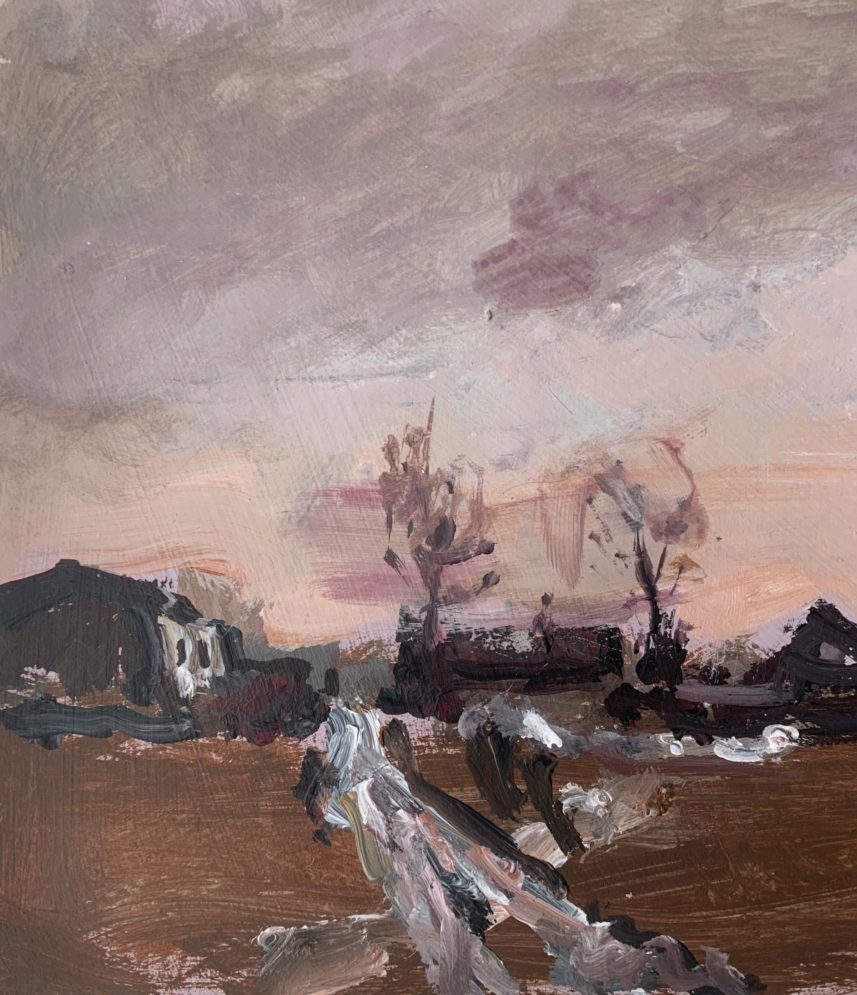 Sin título. Óleo sobre cartón, Figurativo, Paisaje, Arte polaco - Painting Posimpresionista de Magdalena Spasowicz