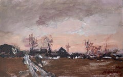 Untitled. Oil on cardboard, Figurative, Landscape, Polish art