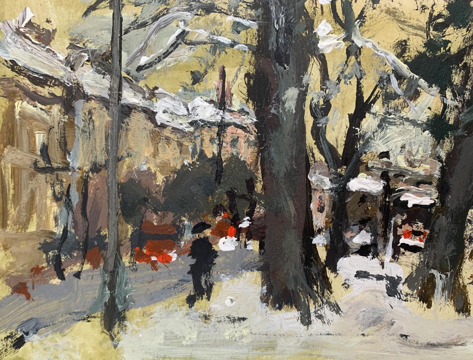 Varsovia. Óleo sobre cartón, Figurativo, Paisaje, Paisaje urbano, Arte polaco - Painting Posimpresionista de Magdalena Spasowicz
