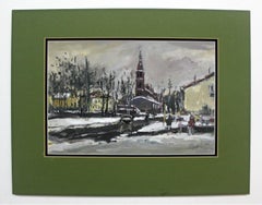 Winter view - XXI century, Oil painting, Figurative, Landscape