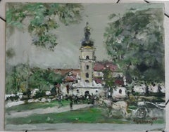 Zamość - XXI century, Gouache on cardboard, Figurative, Landscape
