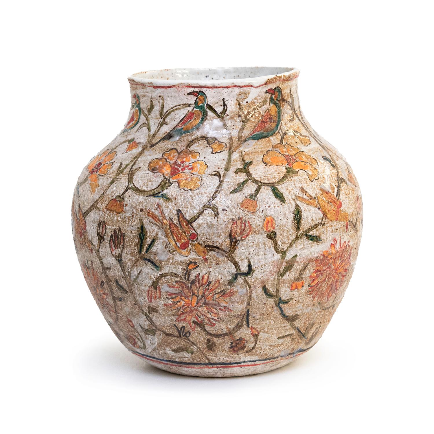 Floral Vase with Parrots by Frimkess (INV# NP5249) 1