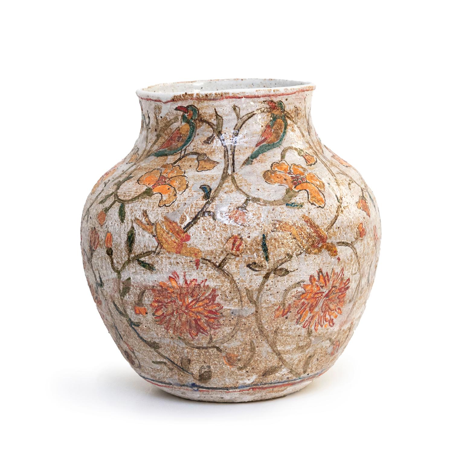 Floral Vase with Parrots by Frimkess (INV# NP5249) 2