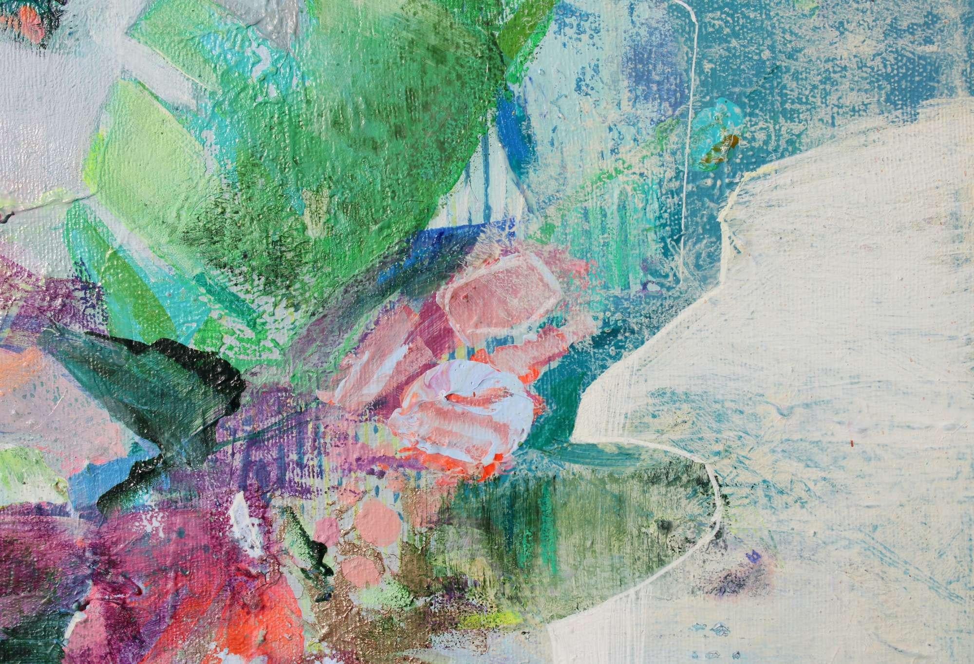 Une composition florale abstraite ludique de 2 tableaux de Magdelena Morey, 2022 en vente 5