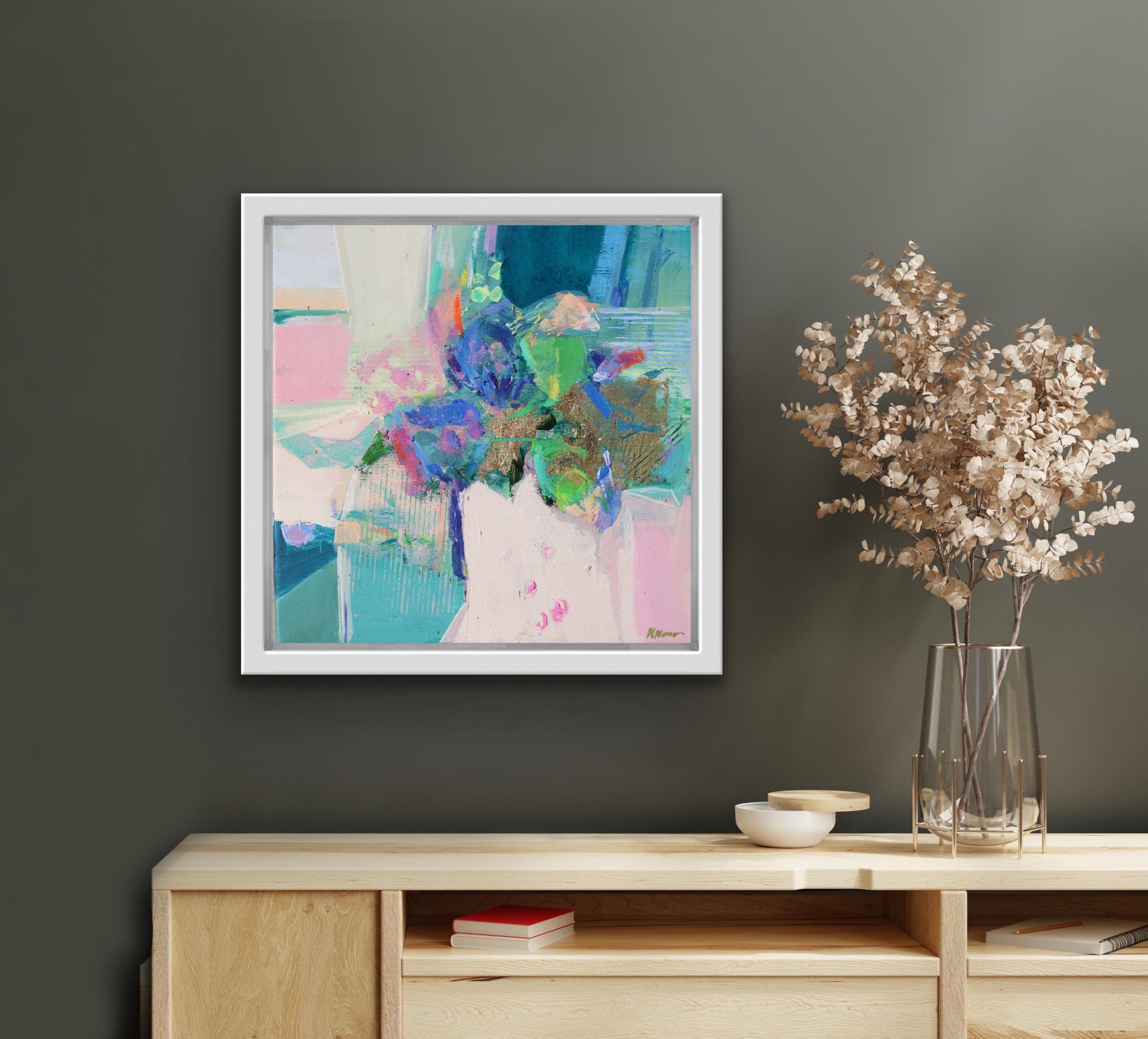 A Playful Disposition 3, Bright Semi Abstract Floral Painting, Still Life Art For Sale 5