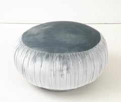 Mage Carson Iceberg Blue Silk Pouf