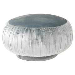 Mage Carson Iceberg Blue Silk Pouf