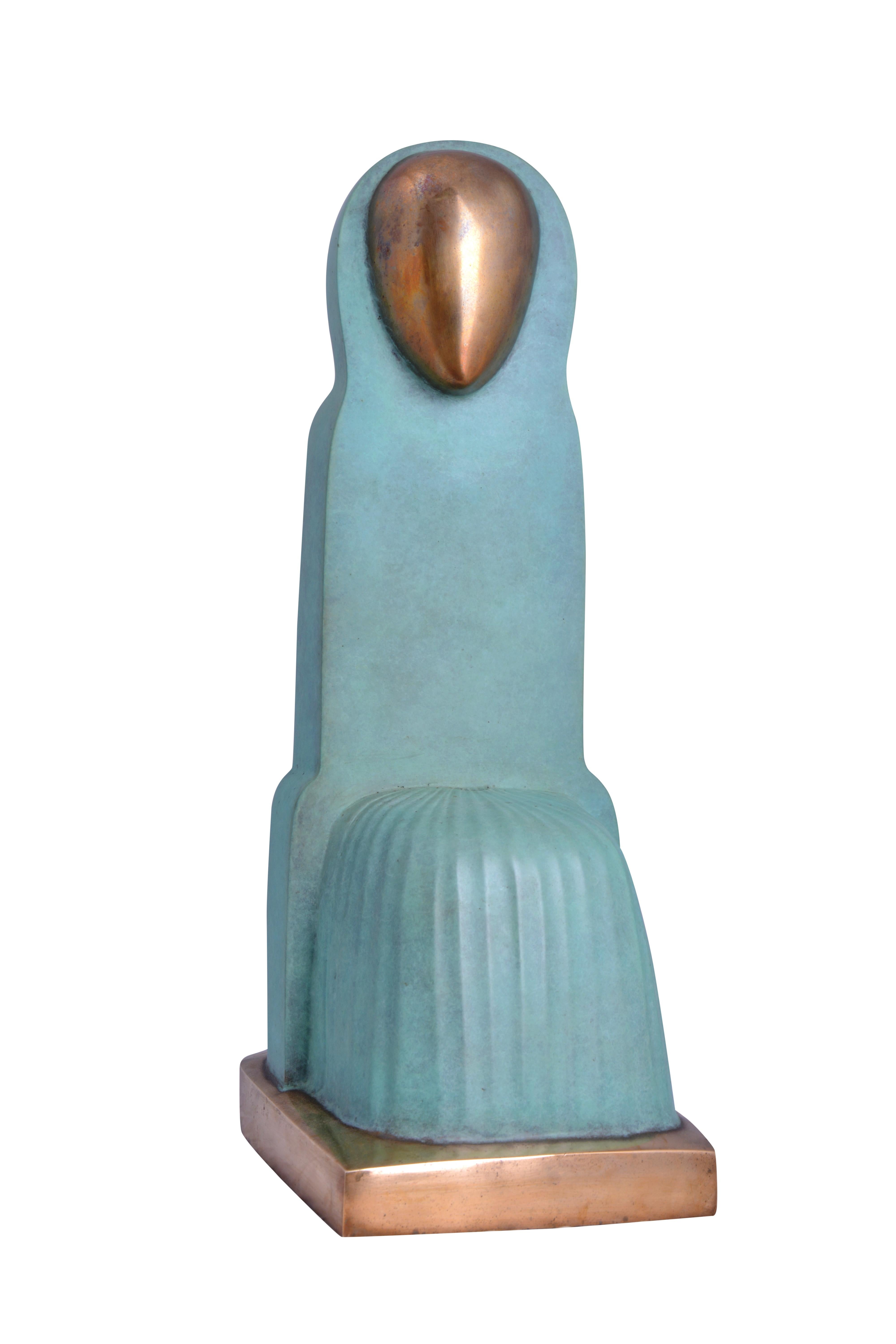 Maged Mekhail Figurative Sculpture - "El Sayed" Bronze Sculpture 18" x 7" x 8" inch by Maged Mikhail