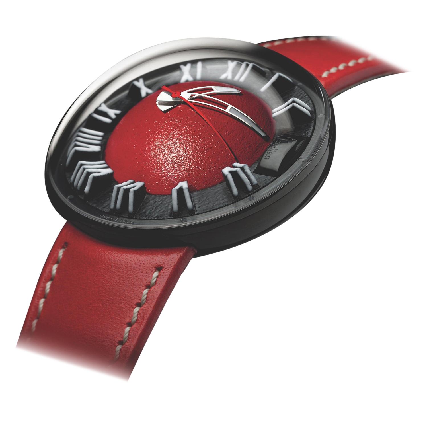 Magellan 11 Red Emotion Watch in Polished 316L Steel with Black PVD/CVD Coating For Sale