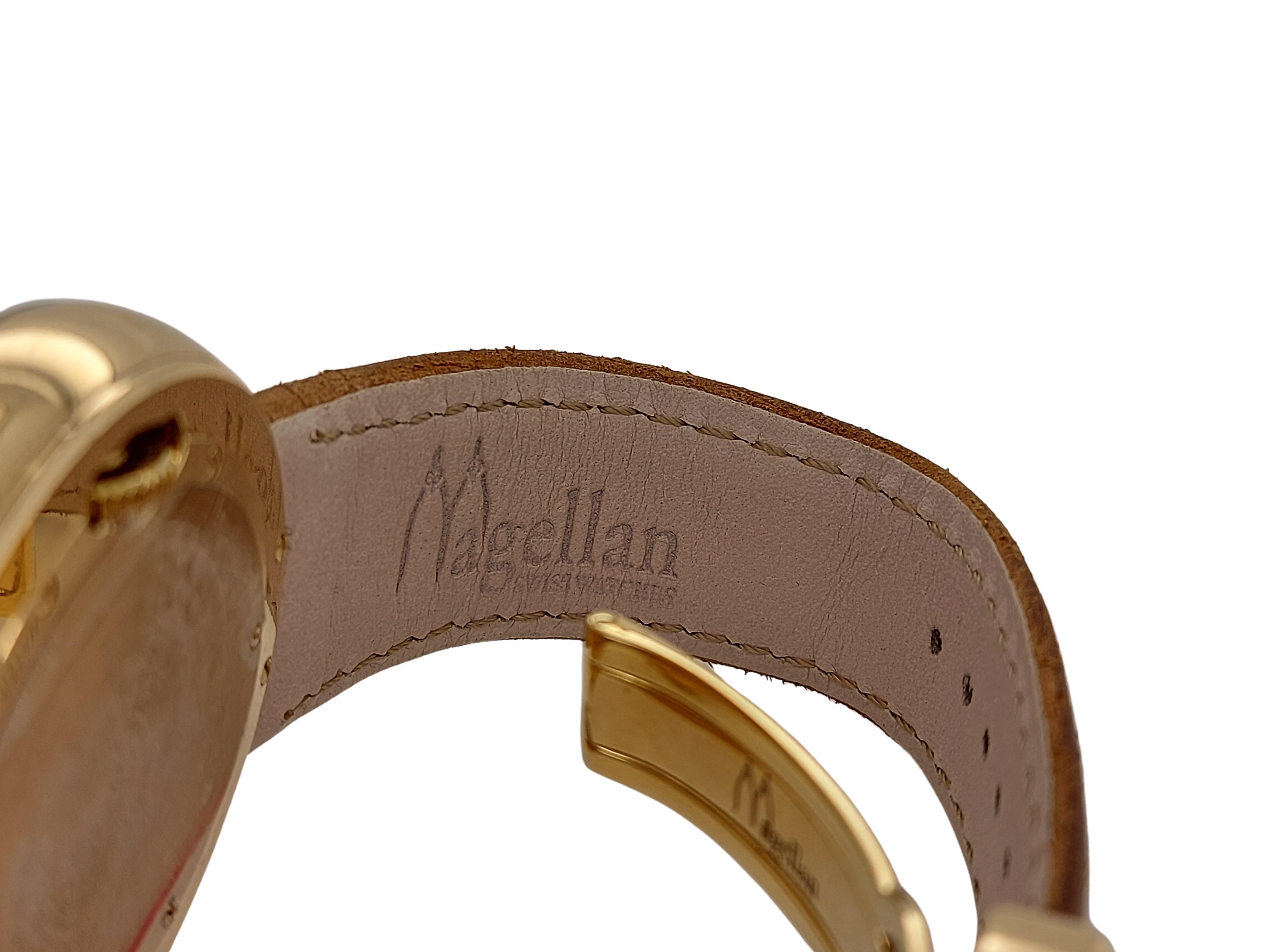Magellan 1521 World Time Gold Watch Depicting Northern 3D Hemisphere, Automatic 5
