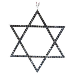 Magen David 18 K White Gold Onyx Massive Pendant, 2000
