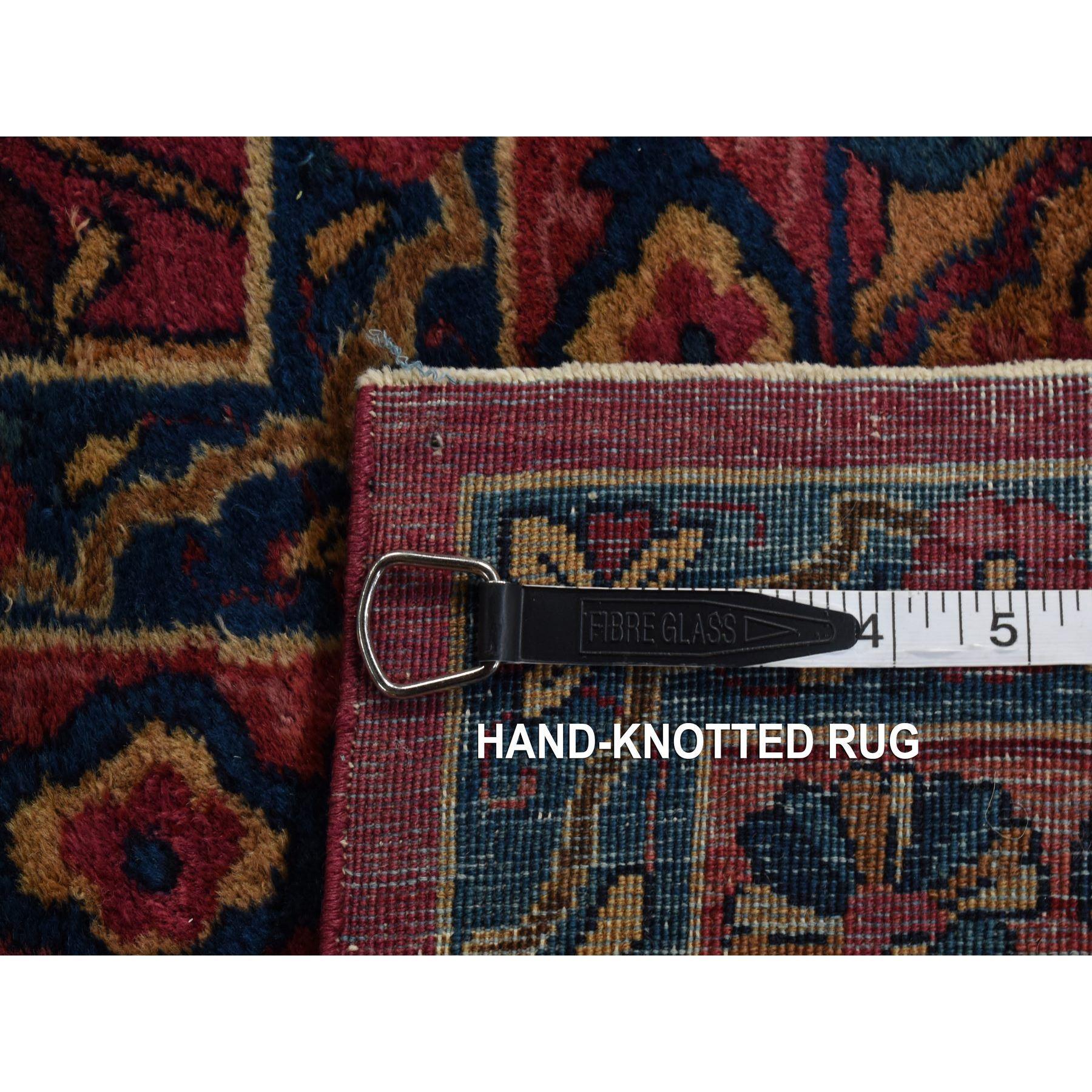 Magenta Color Antique Persian Taftanjian Sarouk 300 KPSI Hand Knotted Wool Rug For Sale 4