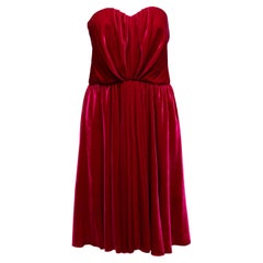 Magenta Dolce & Gabbana Trägerloses Minikleid aus Samt Größe IT 42