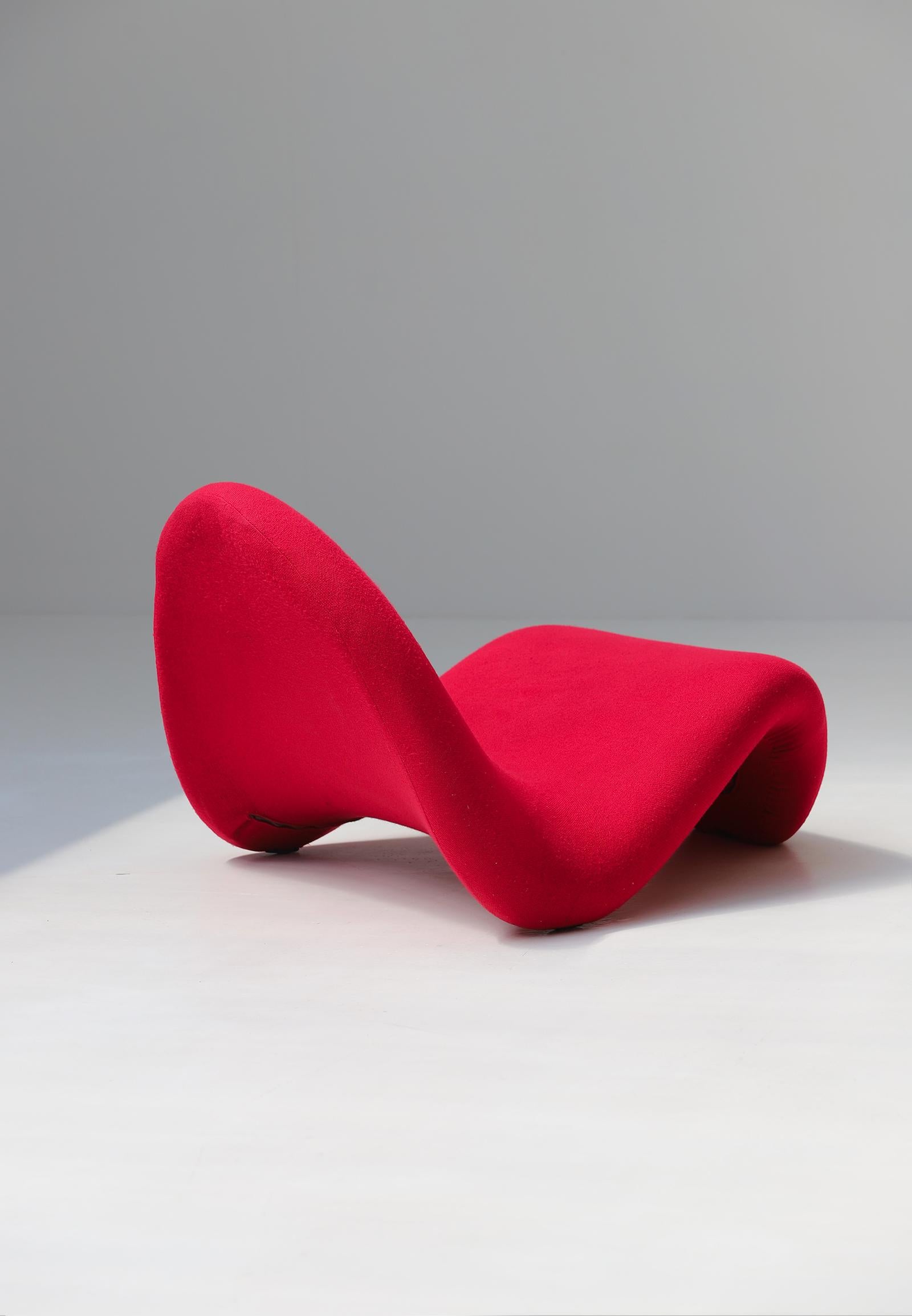 Chaise d'appoint à languette rouge magenta Pierre Paulin par Pierre Paulin pour Artifort 1967 3