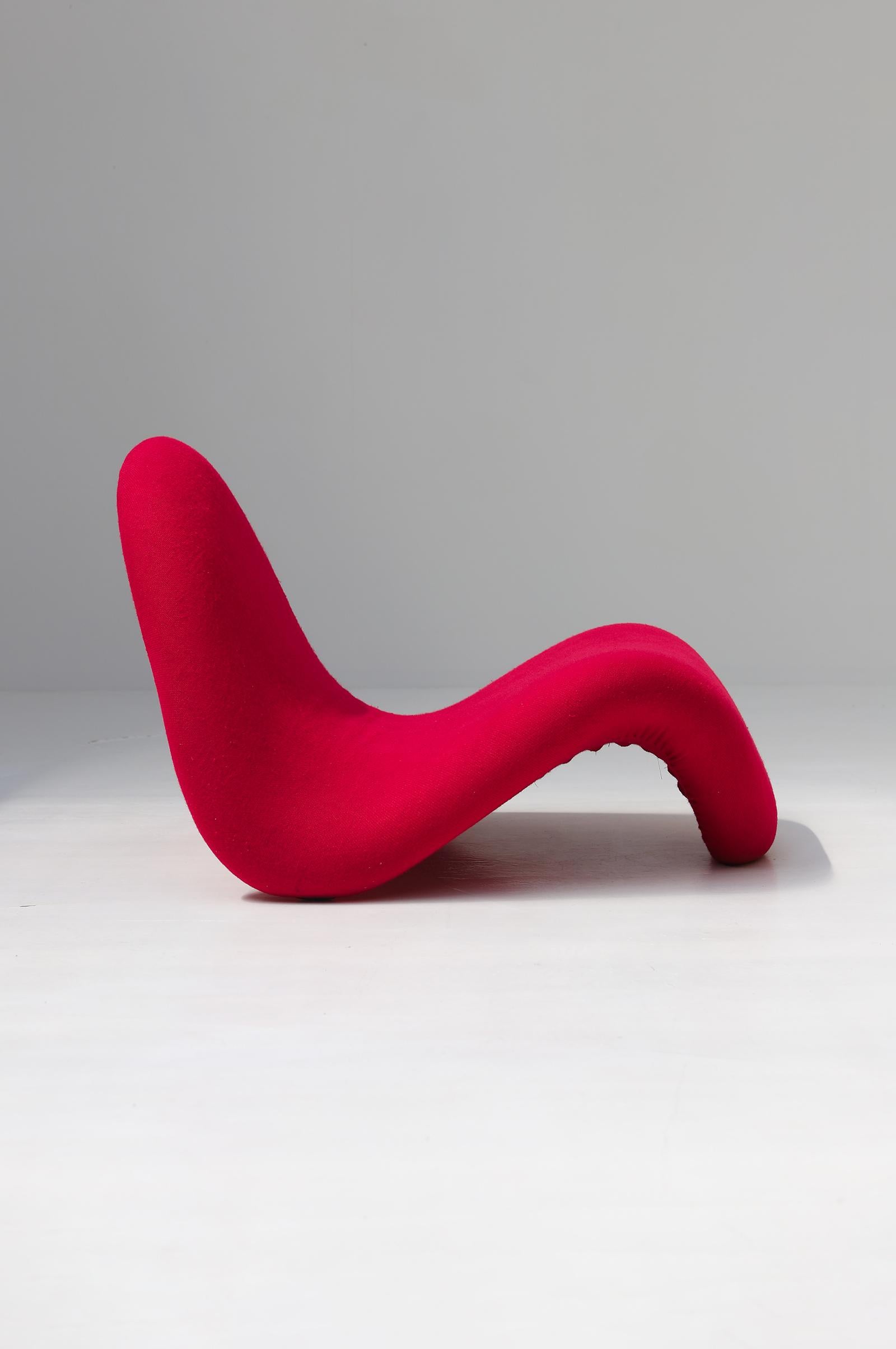 Chaise d'appoint à languette rouge magenta Pierre Paulin par Pierre Paulin pour Artifort 1967 4