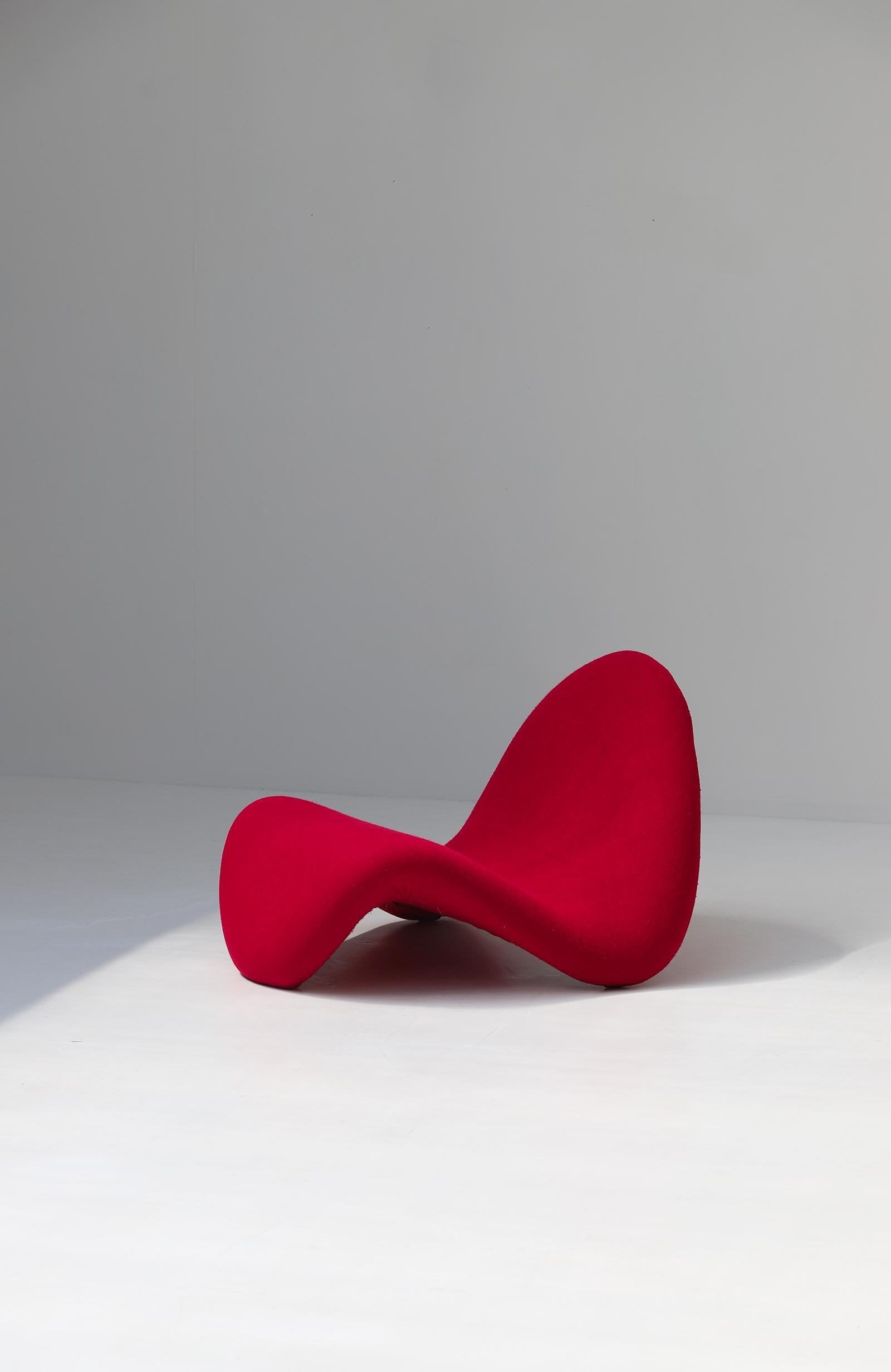 Chaise d'appoint à languette rouge magenta Pierre Paulin par Pierre Paulin pour Artifort 1967 Bon état à Antwerpen, Antwerp