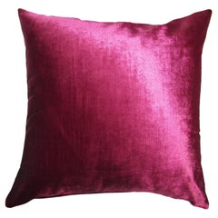 magenta throw pillow in imported mirrored velvets by Mar de Doce