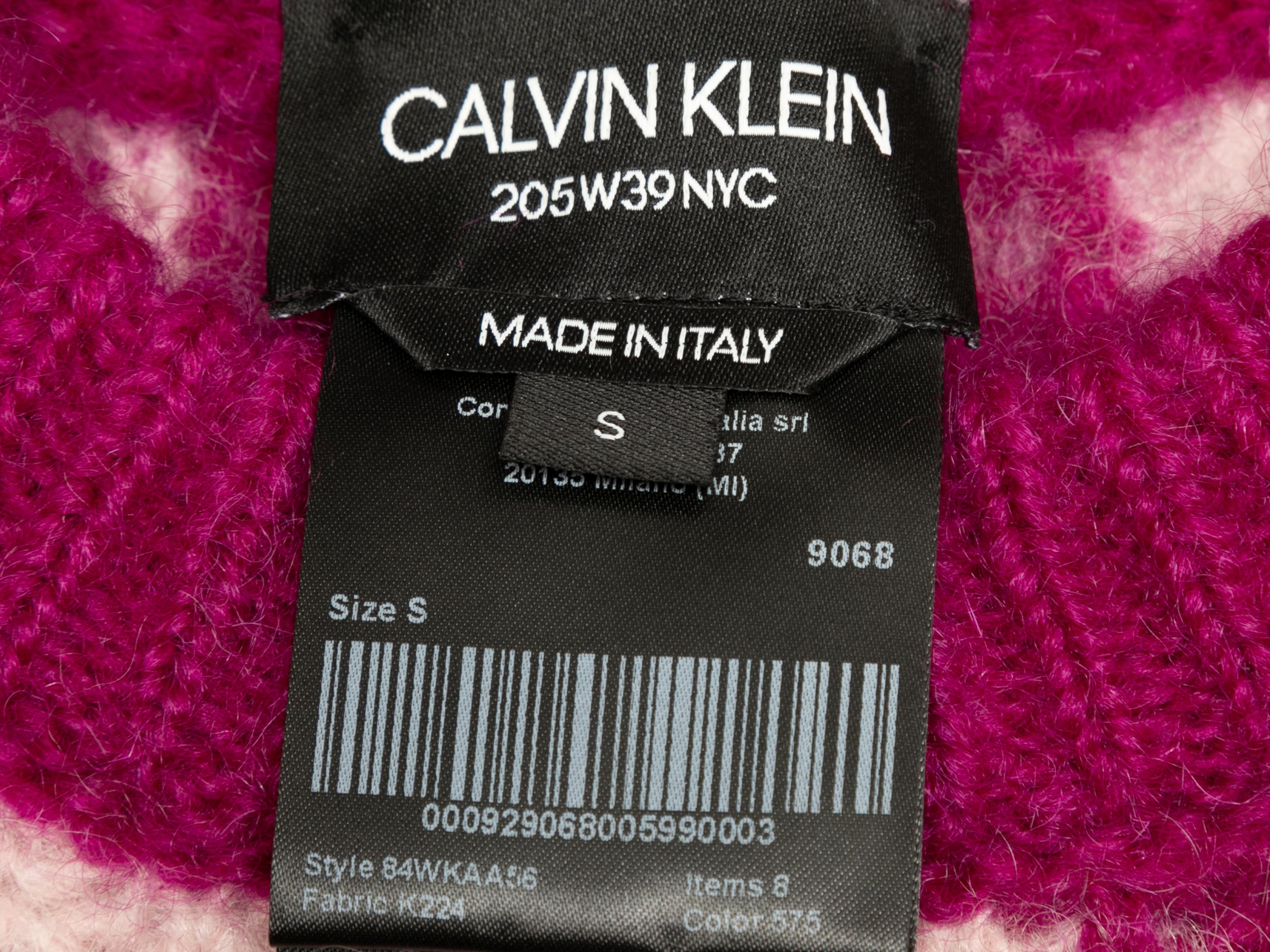 Magenta & White Calvin Klein 205W39NYC Mohair Knit Shrug Size US S For Sale 3