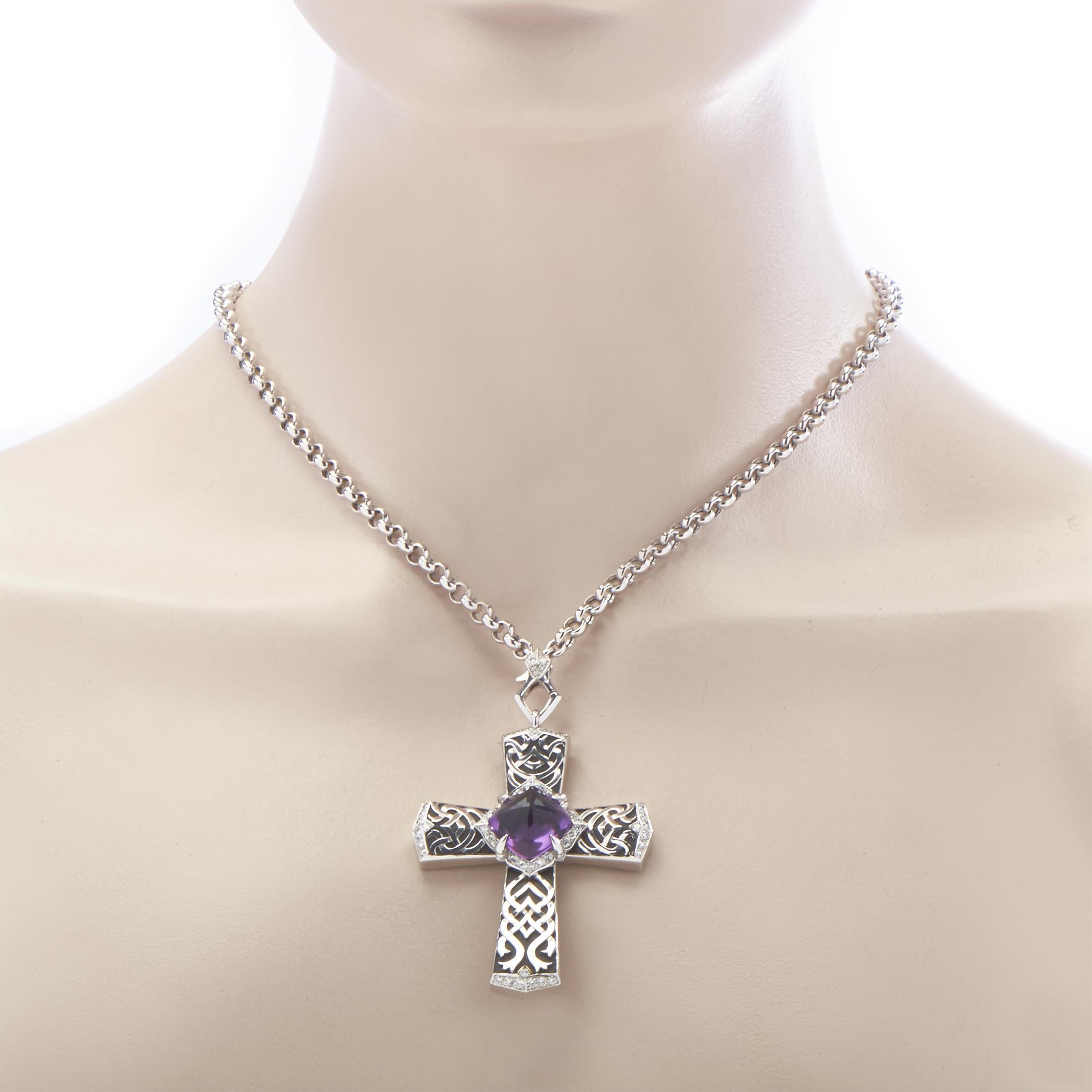 amethyst cross necklace