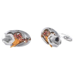 Boutons de manchette « Diable » en or blanc 18 carats sertis de diamants de Magerit NG10-061926
