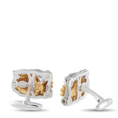 Boutons de manchette « Tigre » Magerit en or jaune et blanc 18 carats MG11-061926