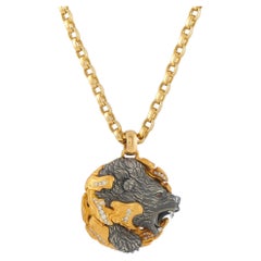 Magerit 18K Yellow Gold Diamond Bear Pendant Necklace MG09-061926