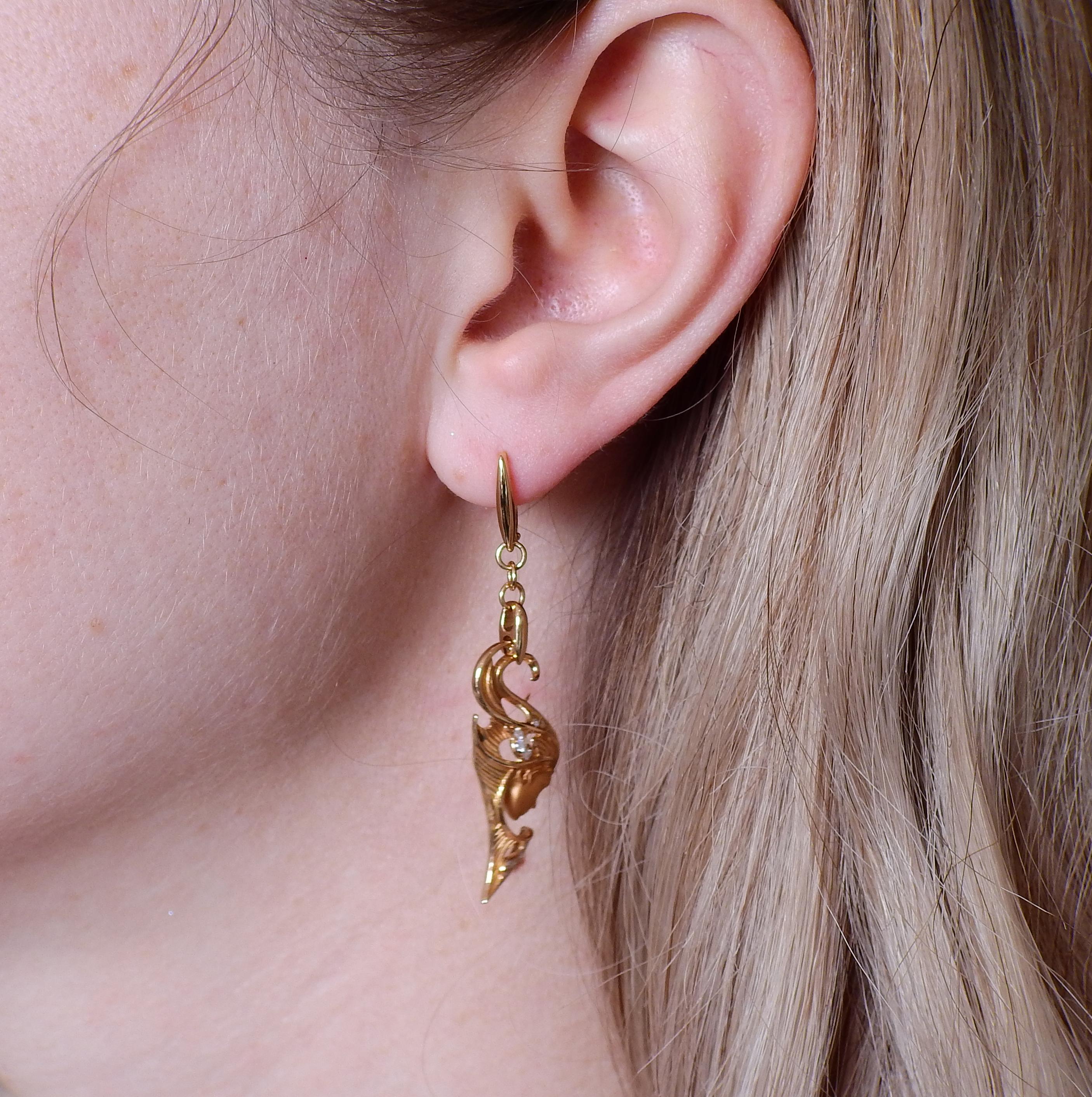 Women's Magerit Sirena Aire Diamond Gold Earrings