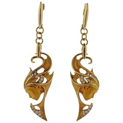 Magerit Sirena Aire Diamond Gold Earrings
