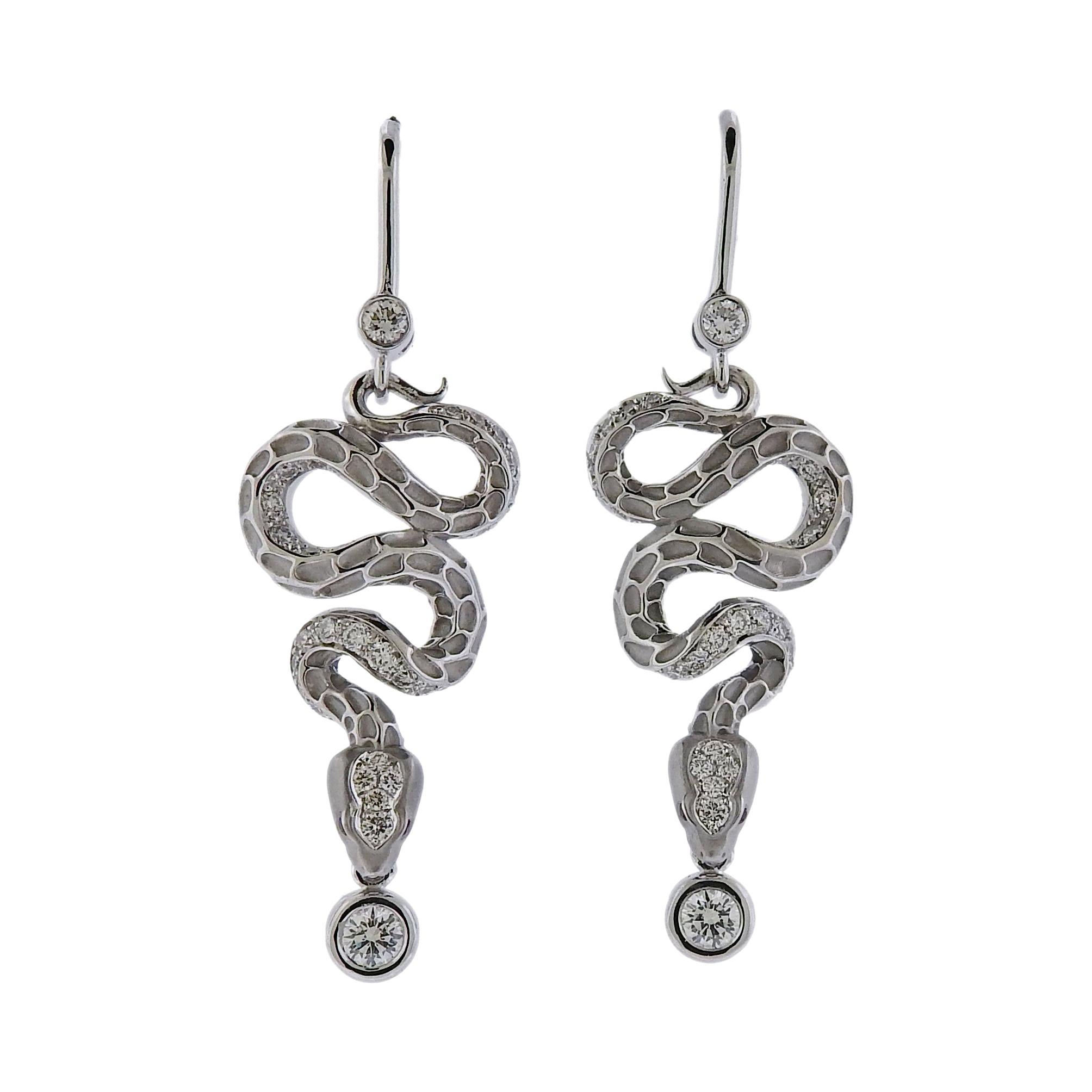 Magerit Snake Diamond Gold Earrings