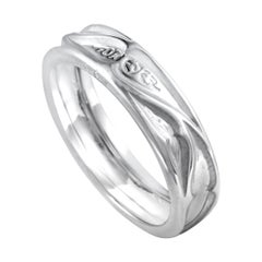 Used Magerit Vitral 18 Karat White Gold Wedding Band Ring