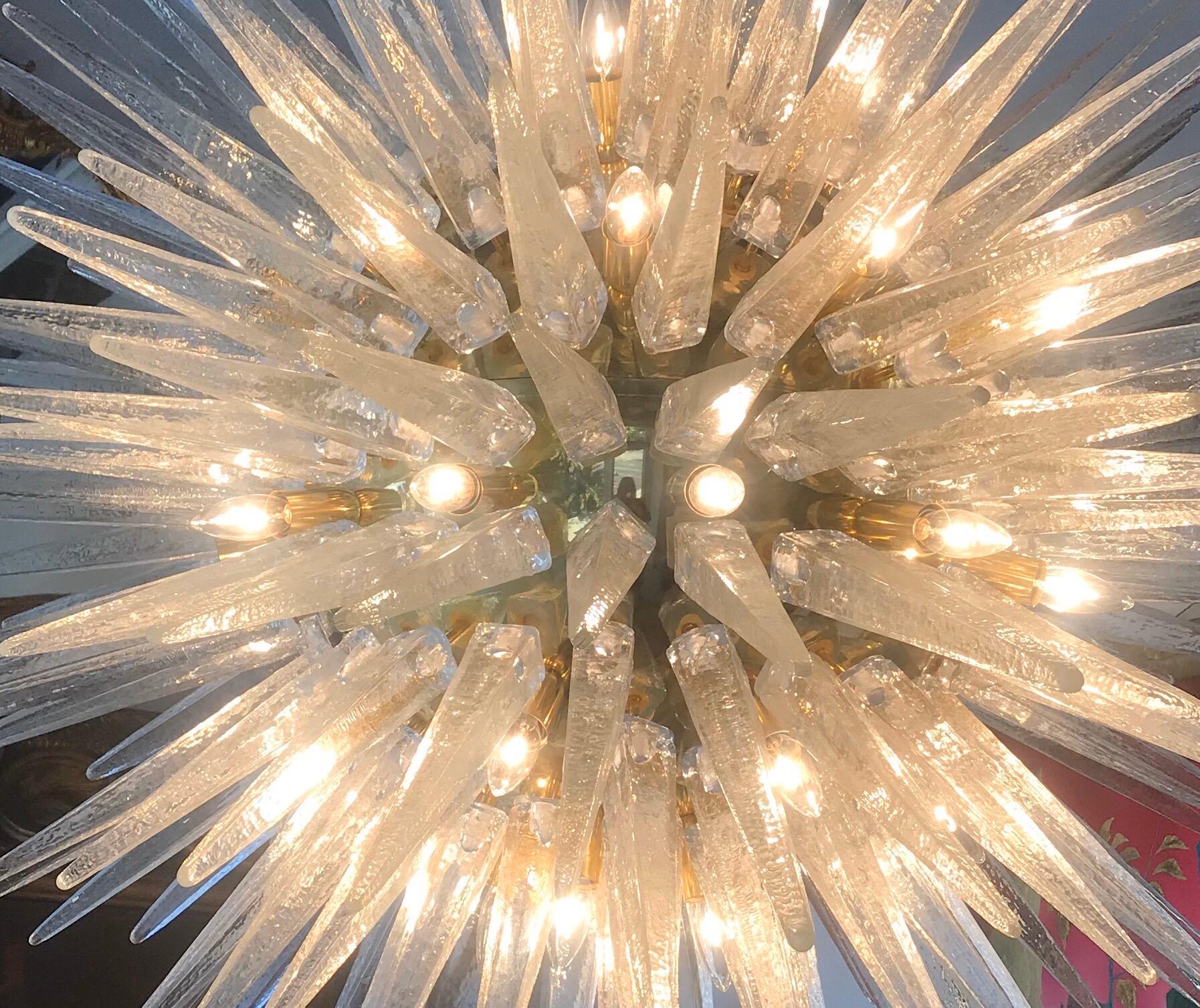 Magestic Italian Glass and Brass Sputnik Chandelier 4