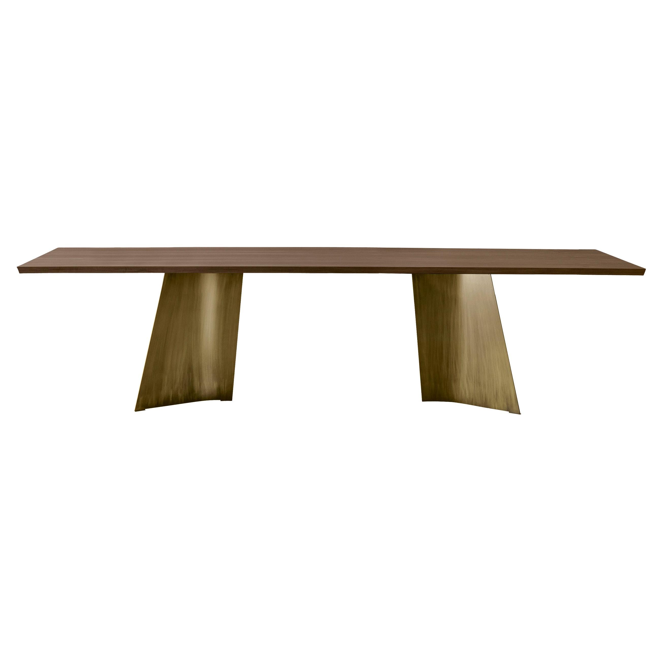 Maggese Small Table in Canaletto Walnut Top with Bronze Legs by Paolo Cappello For Sale