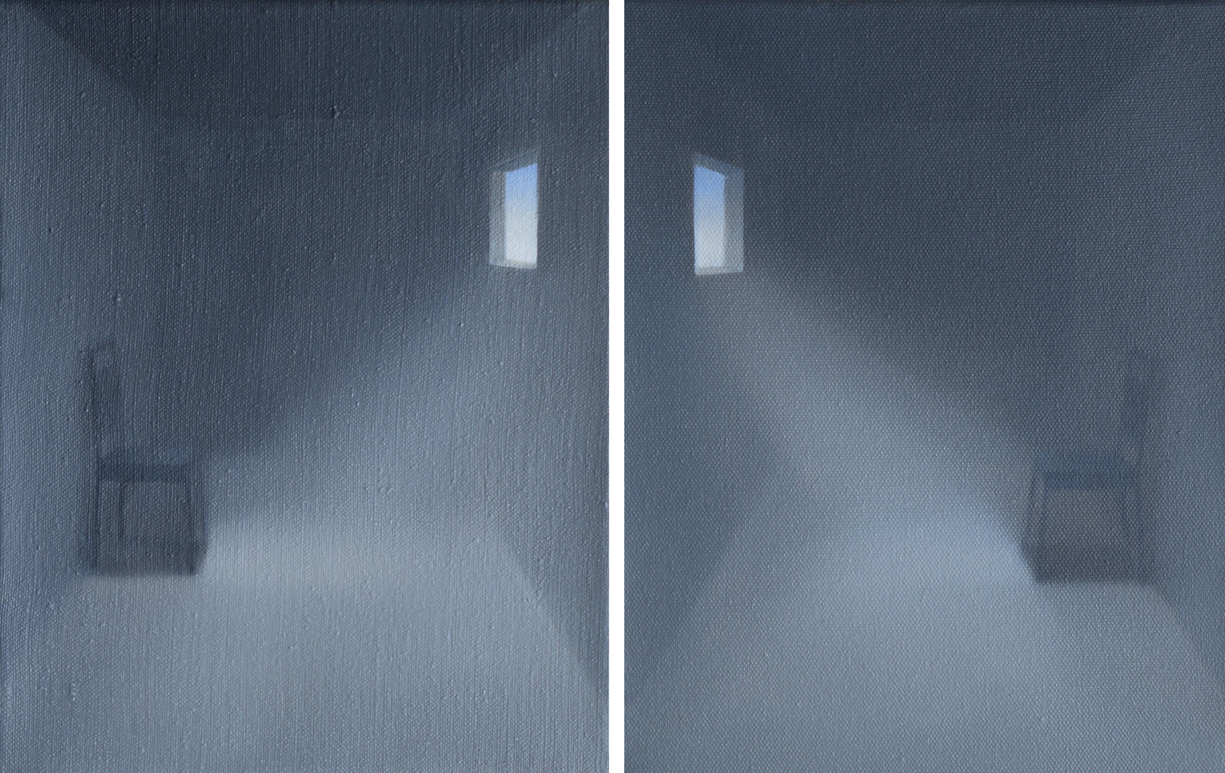 Maggie Evans Figurative Painting - Separate Duality (diptych)