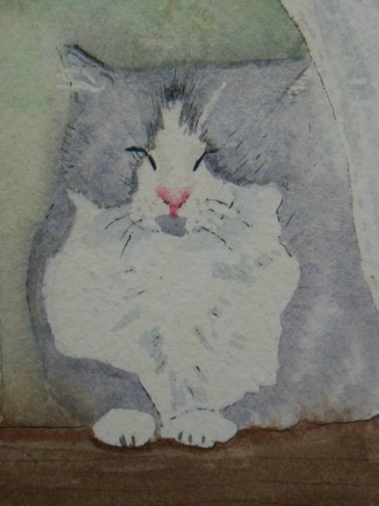 MAGGIE FRASER – Vintage-Aquarellgemälde im Vintage-Stil – signiert – ungerahmt – um 1996 (Land) im Angebot