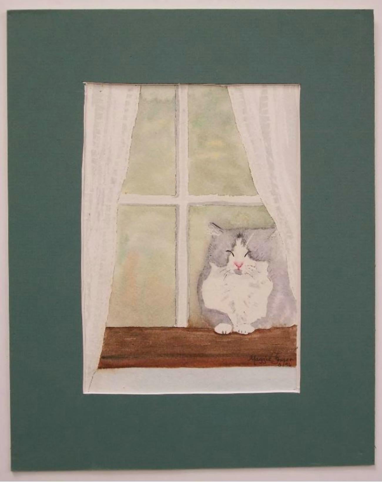 MAGGIE FRASER – Vintage-Aquarellgemälde im Vintage-Stil – signiert – ungerahmt – um 1996 im Zustand „Gut“ im Angebot in Chatham, ON