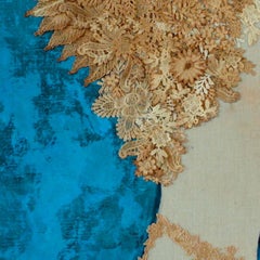 Nilda- Blue Teal and gold, Mixed Media