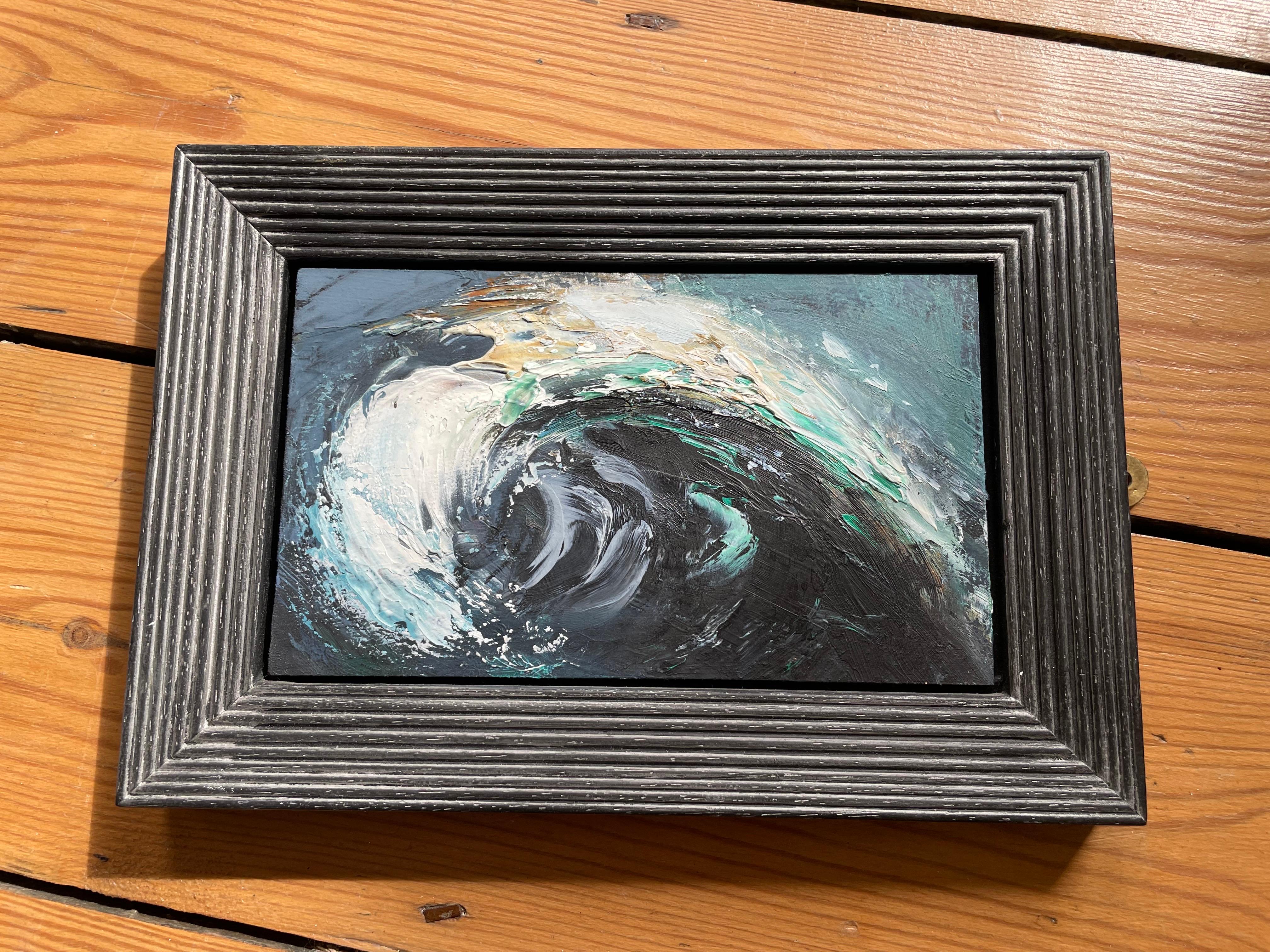 Peinture à l'huile sur panneau paysage marin en vente 6
