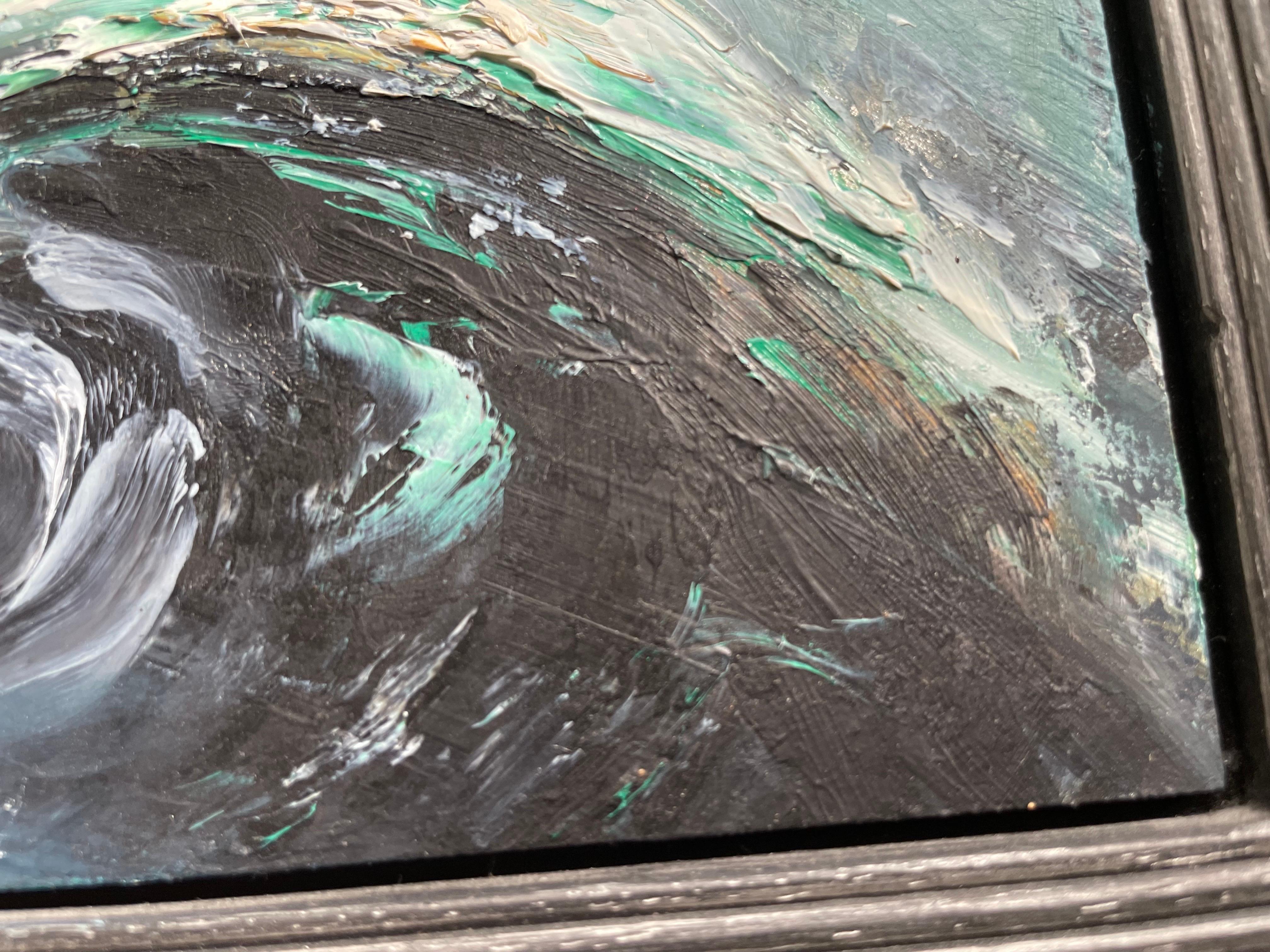 Peinture à l'huile sur panneau paysage marin en vente 7