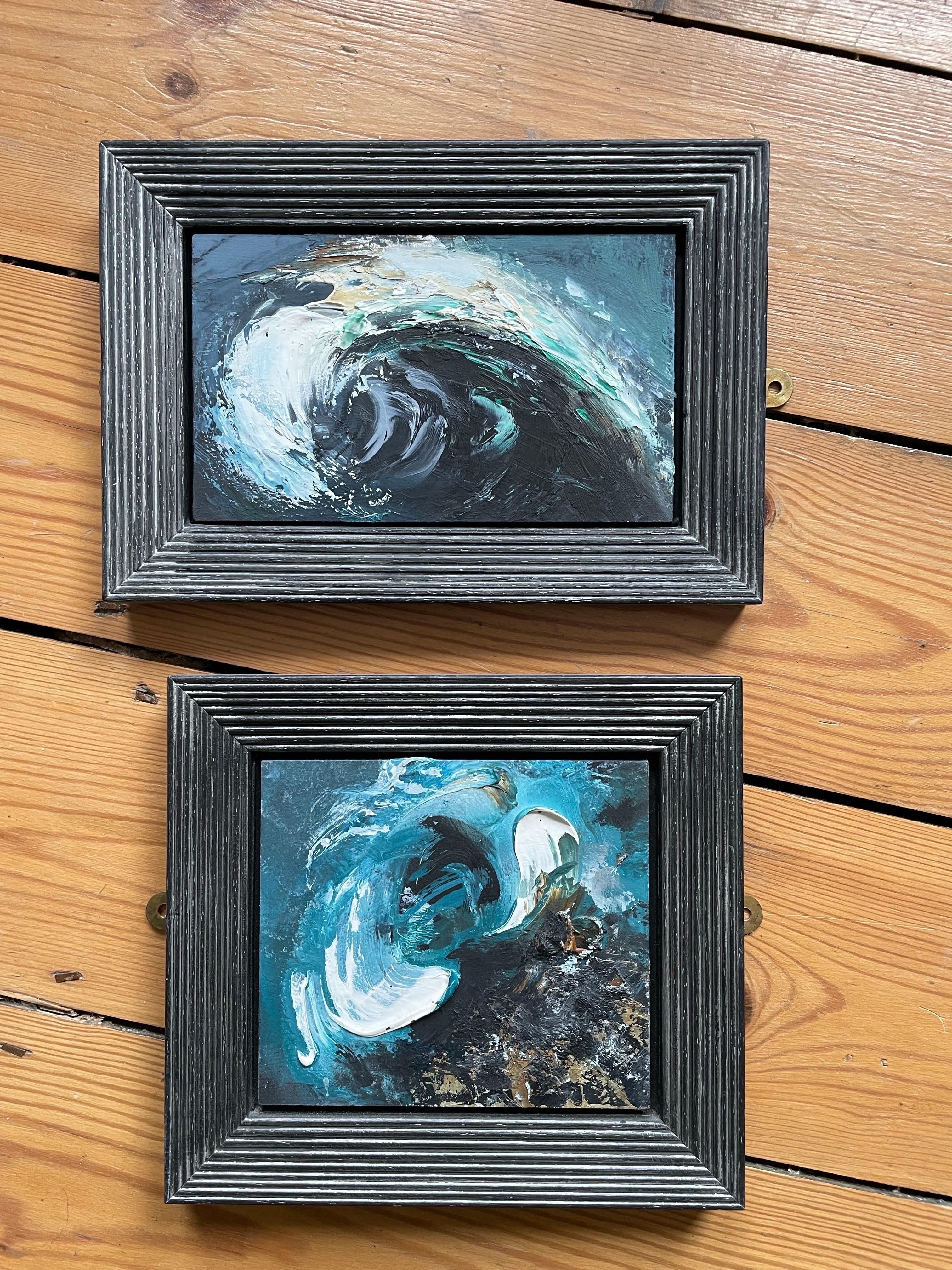 Peinture à l'huile sur panneau paysage marin en vente 13