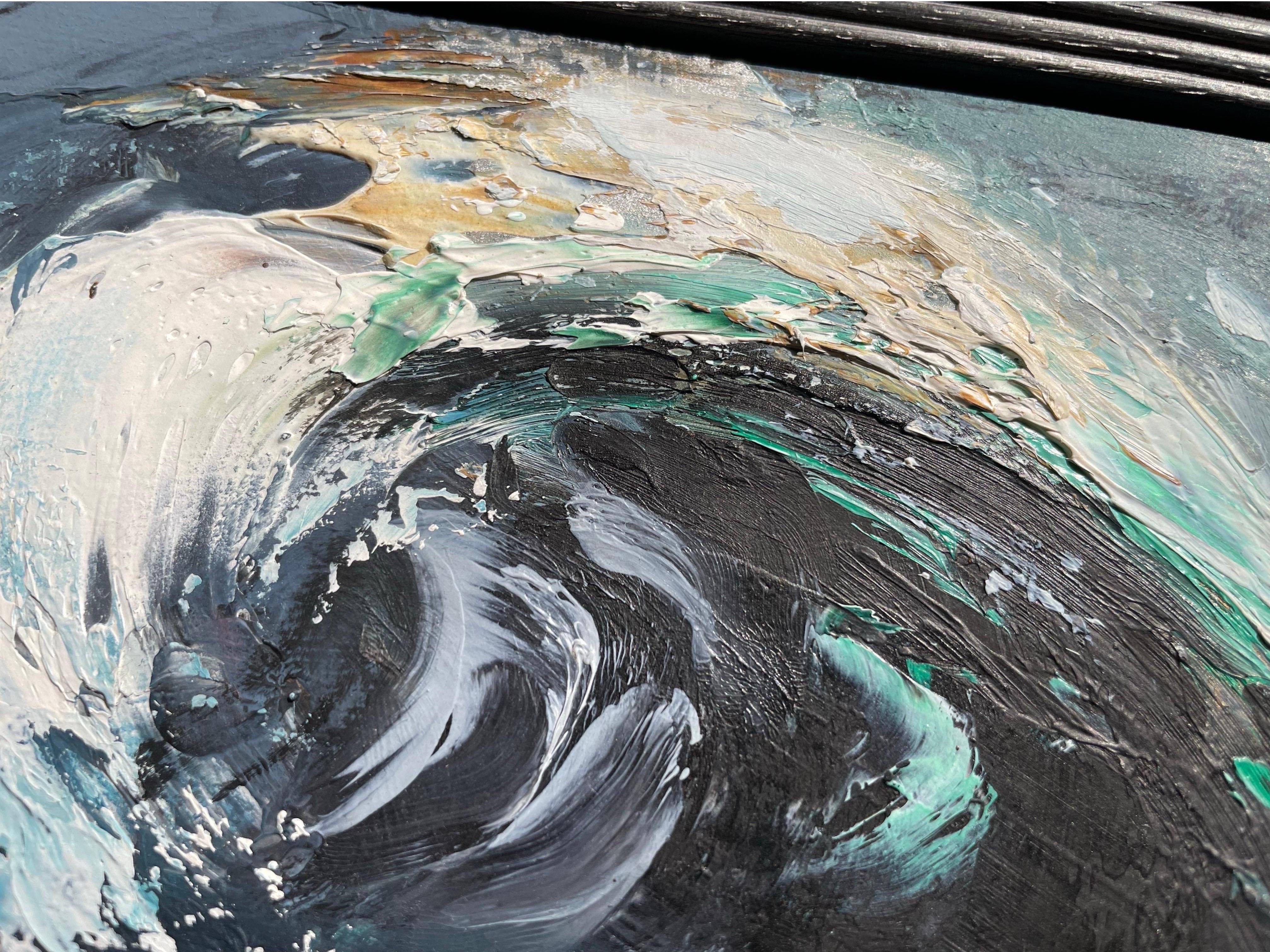 Peinture à l'huile sur panneau paysage marin - Painting de Maggie Hambling