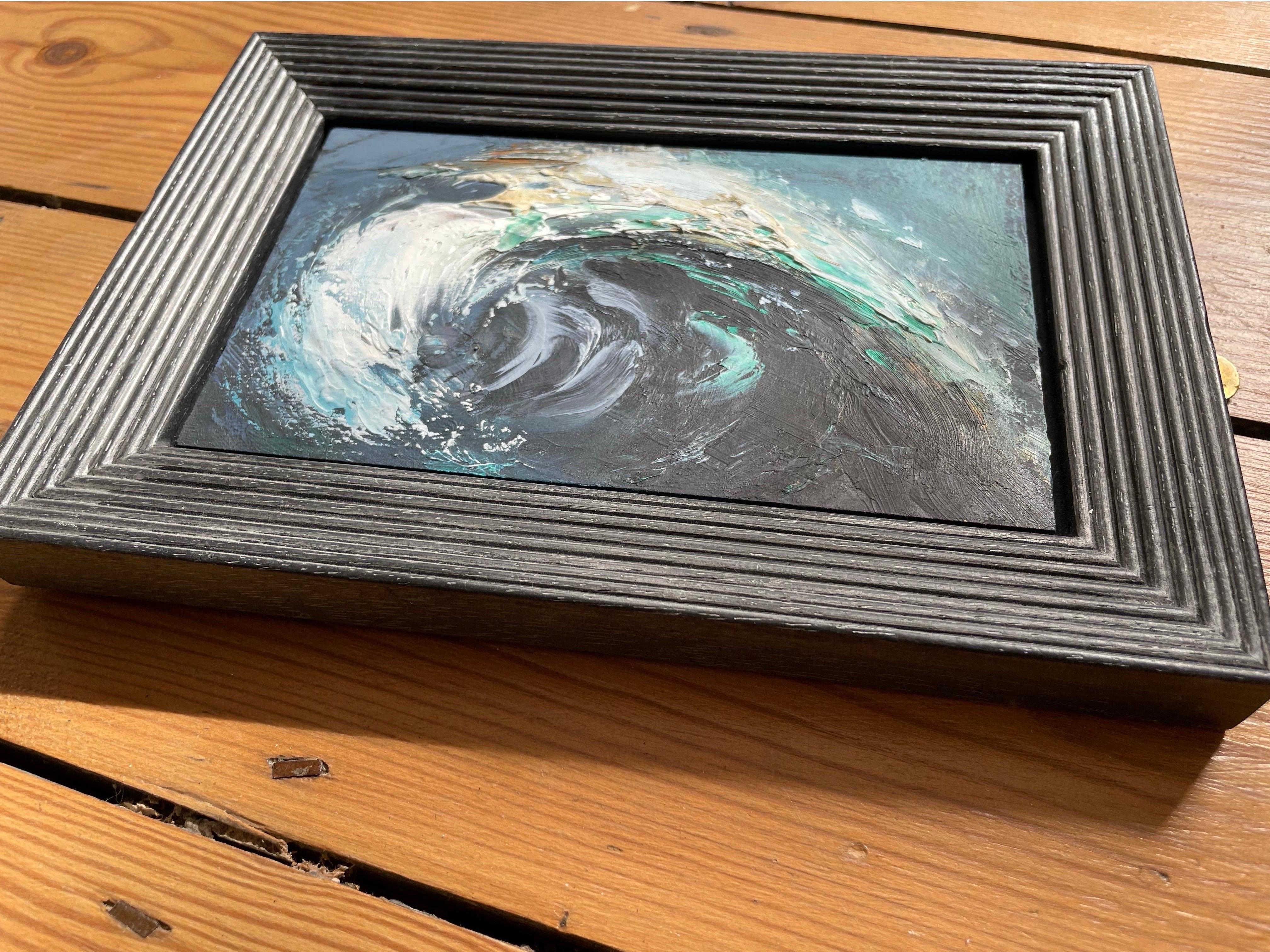 Peinture à l'huile sur panneau paysage marin en vente 2